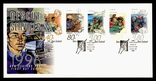 DR WHO 1996 NEW ZEALAND FDC RESCUE SERVICES COMBO $1.80 R38953