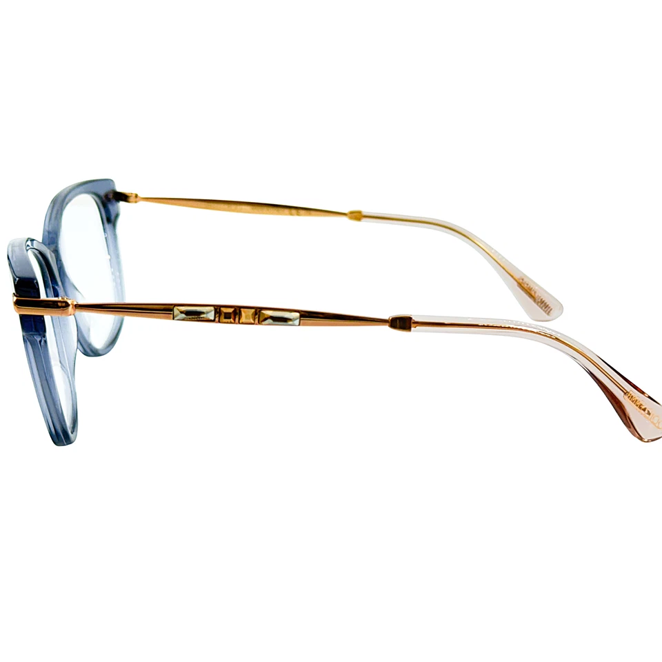 Jimmy Choo JC181 Womens Plastic Eyeglass Frame 14I Blue Gold Copper 53-17 - Image 4 of 4
