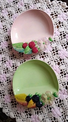 Paar 1930er Carlton Ware Himbeer & Brombeer Marmelade oder Butterschalen 1473 