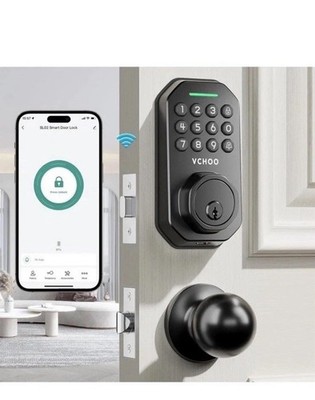 VCHOO Keyless Entry Smart Door Lock with 2Handles WiFi- Front Door Anti Peeping