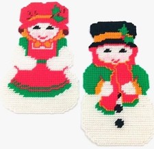Vintage~Plastic Canvas Needlepoint Mr & Mrs S...