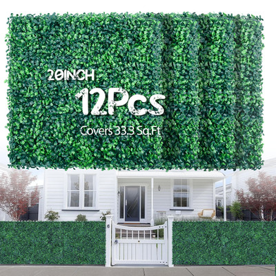 Hedge Maze Grass Wall Panels 12Pc 20 X 20 Greenery Wall Uv Protection Boxwood