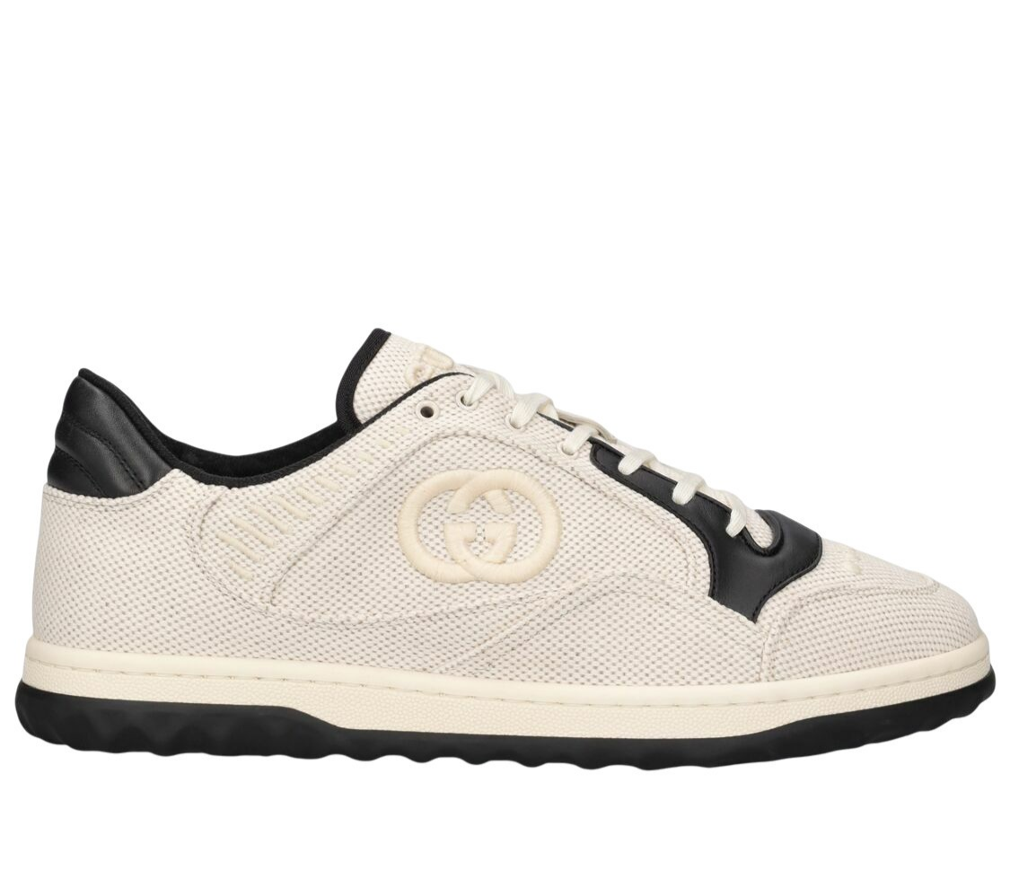 Authentic Men's Gucci Beige Canvas Leather MAC80 Sneakers 782783