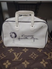 🔥Vintage 14" x 11" European Health Spa White Gym Tote Bag 