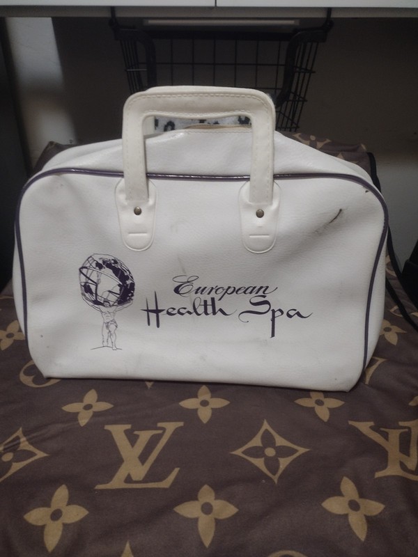 🔥Vintage 14" x 11" European Health Spa White Gym Tote Bag 