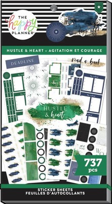 The Happy Planner Hustle & Heart Sticker Book 737 Pcs Gold Foil
