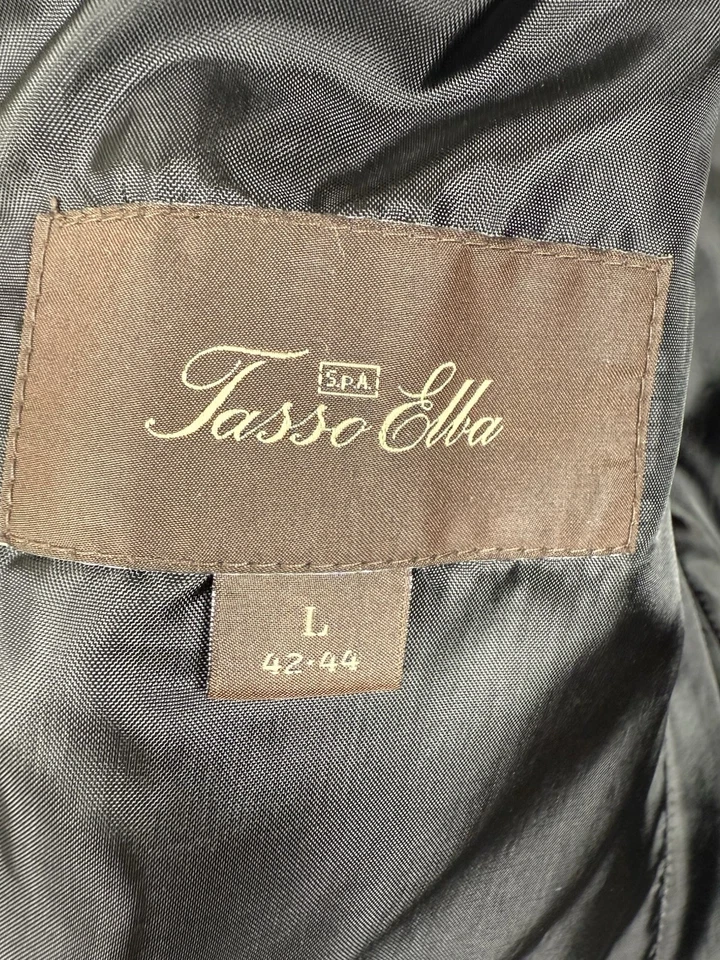 Blazer Tasso Elba Hombre Pana Negro 42L Abrigo Deportivo Dinero Antiguo Academia Parches Foto 2 de 4