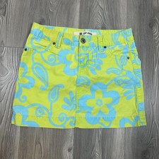 Gap Y2K Green and Blue Retro Floral and Paisley Mini Skirt