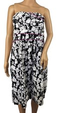 NWT Maurices Strapless Dress Size 20 Womens Black White Pink Floral Print NEW