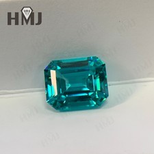 Emerald Cut Paraiba Sapphire Lab Grown Gemstone for Ring Earring Jewelry Making
