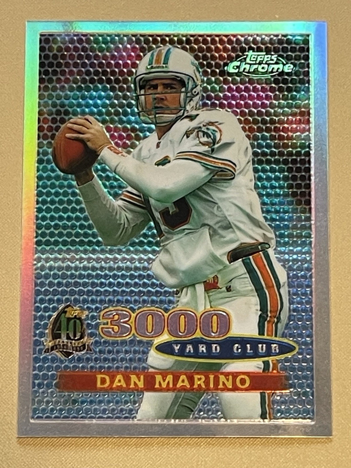 1996 TOPPS CHROME - 3000 YARD CLUB - DAN MARINO CARD # 135 REFRACTOR