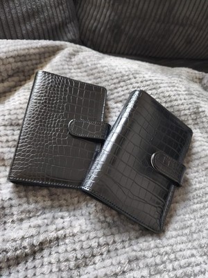 Binder Personal Croco Schwarz A6 Ringbinder