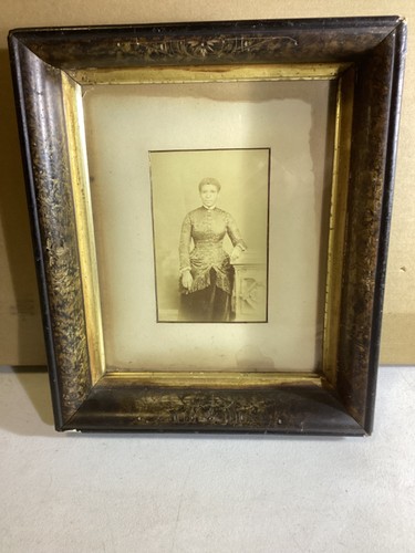 Antique Original Photo of an Interracial  Lady - Framed Amazing History