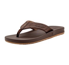 Flojos Vincente Men's Flat Sandal, On Memex Bed 11 Brown/Tan