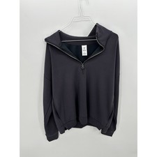 Womens Quarter Zip Pullover Sz M Modal Sandwash Gray Active Athleisure Lounge