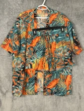 Hawaiian Kimono and Shorts Womens Large Two Piece Tropical Shirt Floral Island