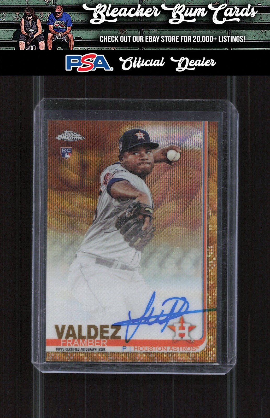 2019 Topps Chrome RA-FV Framber Valdez Rookie Gold Refractor Auto #/50