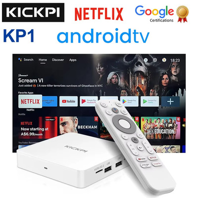KICKPI KP1 Android 12 TV Box S905Y4 2GB 32GB Google & Netflix AV1 4K H.265 WLAN 