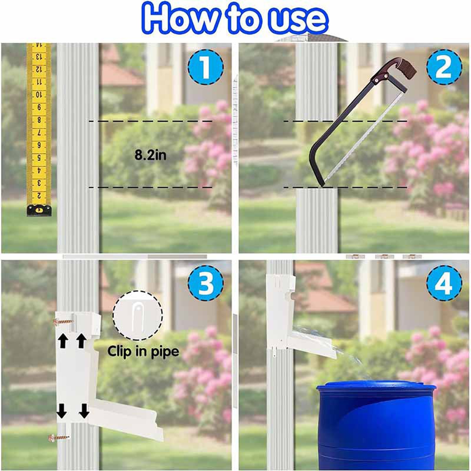 .Rainwater Diverter For 3x4 Inch Standard Downspout Rainwater Collection System