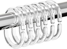 Share 24 PCS Shower Curtain Rings, Plastic Clear Shower Curtain Hooks, C-Shaped