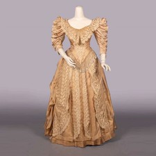 1885s Victorian Southern Belle Wedding Ball Gown Rococo Dress Princess Party