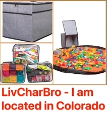 XXL Toy Storage Organizer with 51" Play Mat - Collapsible Fabric Storage Box ...