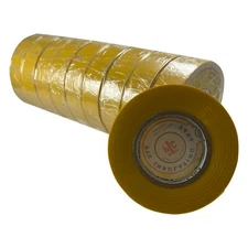10 Rolls Yellow PVC Insulated Electrical Tape - 3/4" x 50' FT x 7 MILL UL Listed