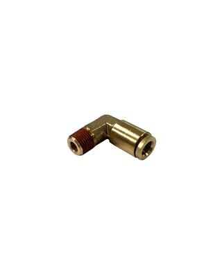1/4'' Tube O.D. x 1/8'' MNPT Heavy Duty Brass 90° Fixed Elbow Push-In Connector
