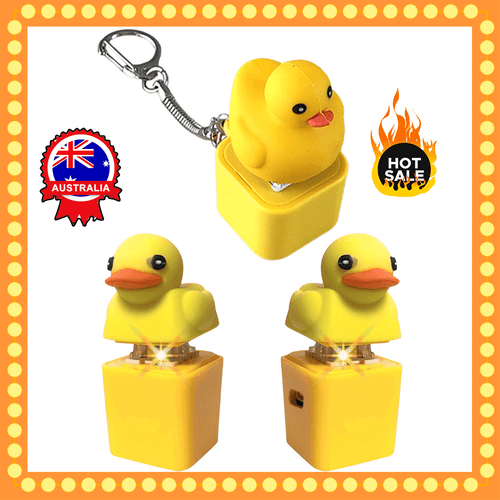 Quacking Duck Fidget Toy Keychain, Fun Stress Reliever Quack Button ES - Picture 3 of 16