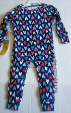 Carter's 4 Pc Pajama Set. Hearts and Stripes Baby Girl Size 12 Months. NWT