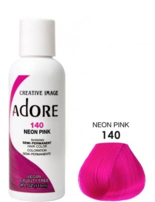 Adore Colour Semi Permanent Haarfarbe 118ml #140 (Neon Pink) 