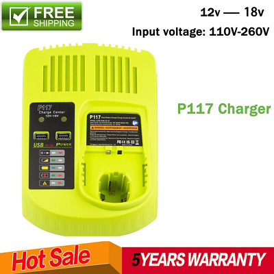 P117 Fast Ladegerät Für Ryobi ONE+ Plus Li-ion/Ni-Cd/Ni-MH Akku P108 RB18L50 NEU