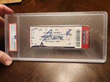 Livan Hernandez Signed Ticket Stub Nationals Marlins Cuban PSA DNA Slabbed