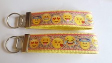 Texting Emojis 6" Key chain Key Fob Wrist Strap Key Ring Gift Cartoon Smile