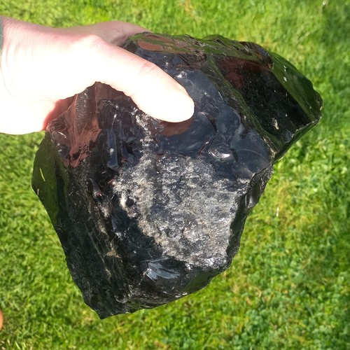 Obsidian Rohstein Lamellenobsidian Flintknapping Drachenglas 4,6Kg Zen Garten R - Bild 5 von 7