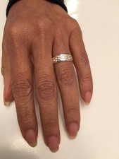 .925 Sterling Silver Band Ring Braid Middle J75