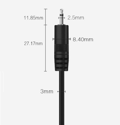 1pc 25cm Audio Aux Cord 2.5mm Mono Male Plug 2pin Wire DIY Pigtail Cable Black - Picture 2 of 11