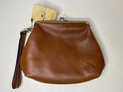 Patricia Nash Savena Leather Kisslock Wristlet Clutch Handbag