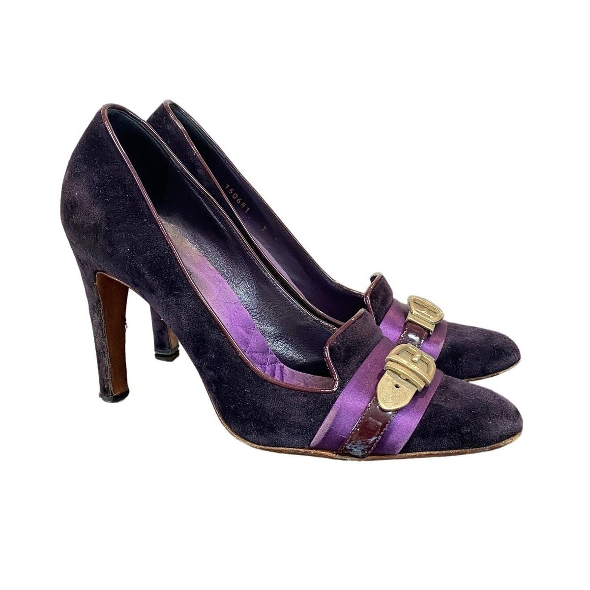 Gucci Purple Velvet Pumps Heels Women's