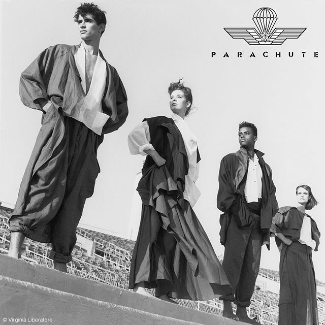 VTG 80s PARACHUTE JACKET STORE SHOPPING BAG HARRY PARNASS