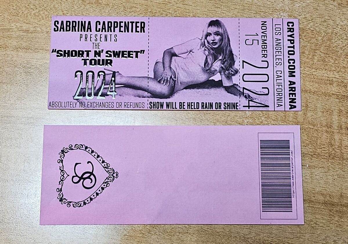 Sabrina Carpenter Short N Sweet Tour VIP Souvenir Ticket SET Sabrina Carpenter Short N Sweet Tour VIP Souvenir Ticket SET