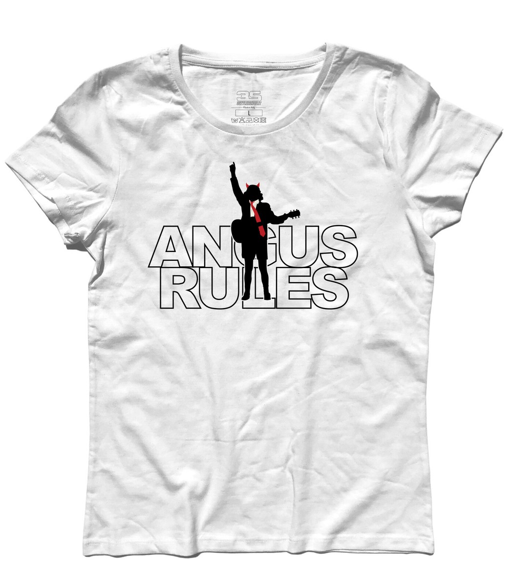 T-Shirt Angus Young AC/DC - Manches Courtes, Coton, Taille M, Fabriqué En Italie