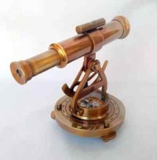 Maritime Nautical Telescope With Bottom Compass Brass Finish Handmade Spyglass