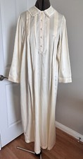 Vintage Barbizon Cream Nightgown Long Cuddleskin Satin Silky Lace Embroidery L