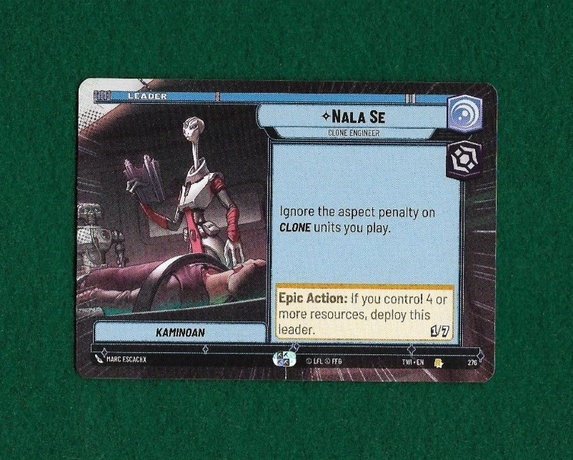 STAR WARS UNLIMITED NALA SE #276 TWILIGHT OF THE REPUBLIC RARE HYPERSPACE