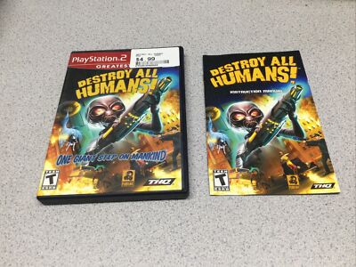 Destroy All Humans (Sony PlayStation 2 PS2, 2006) CASE AND MANUAL ONLY No Game