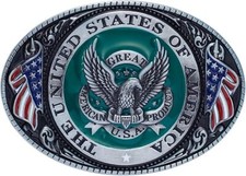 Belt Buckles-Western Cowboy Belt Buckle American Flag and Eagle Belt Buckle