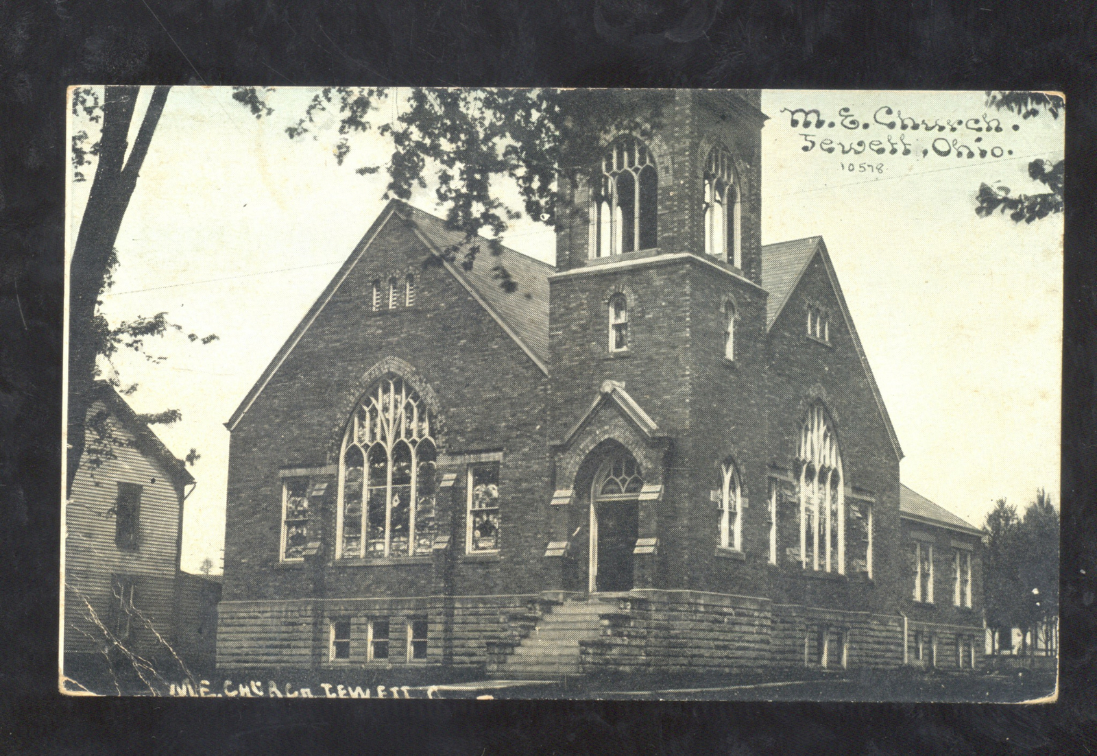 JEWETT OHIO METHODIST EPISCOPAL CHURCH VINTAGE POSTCARD LANDIS ORRVILLE