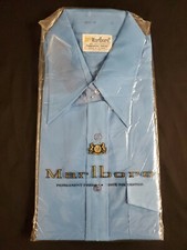 Marlboro Blue Vintage Dress Shirt New NOS Size XL 17 - 17-1/2