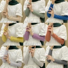 Women Modal Cotton Oversleeves Sun Protective Long Arm Cover Fingerless Gloves